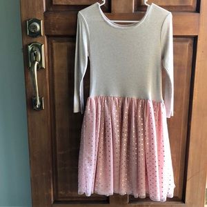 Long sleeve dress with polka dot tutu